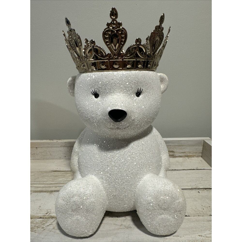 Bath and Body Works ROYAL POLAR BEAR Ceramic 3 Wick Candle Holder Pedestal NIB